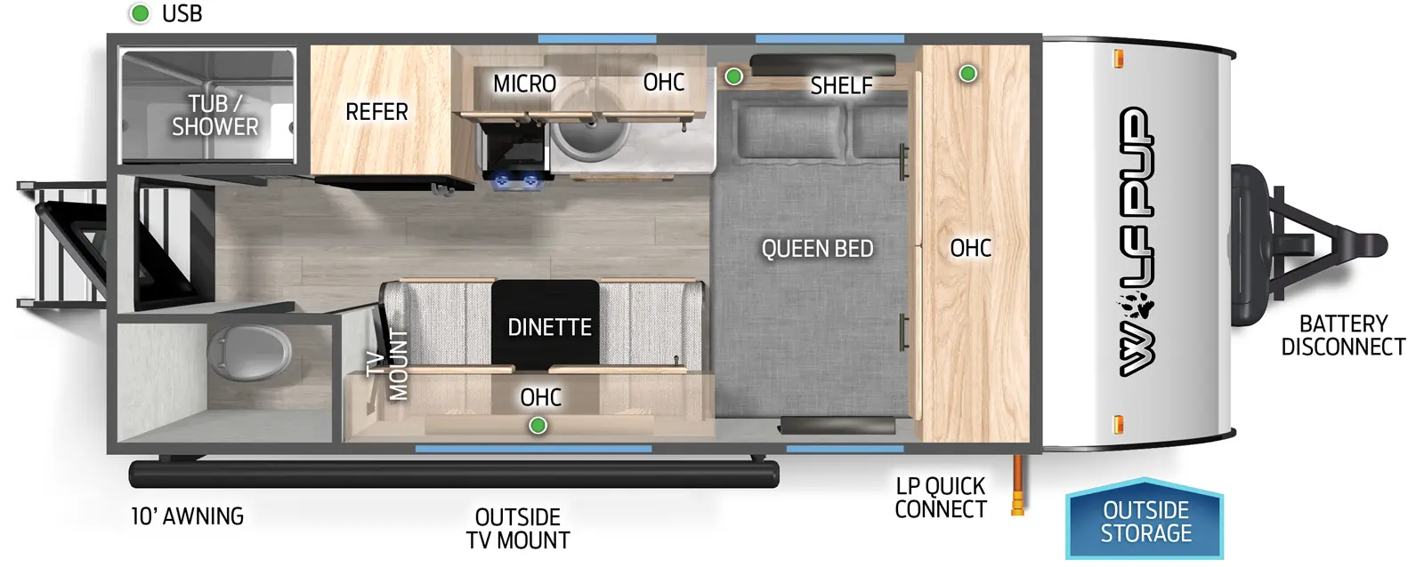 Wolf Pup 14CCW Floorplan